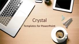  Presentation with cup coffee - PPT theme enhanced with cup-of-coffee-with-office background and a lemonade colored foreground