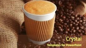 Presentation with ingredients brown sugar coffee beans - Colorful theme enhanced with cup of coffee with roasted backdrop and a  colored foreground