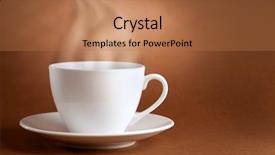  Presentation with coffee cup - Slide deck enhanced with cup of coffee with smoke background and a coral colored foreground