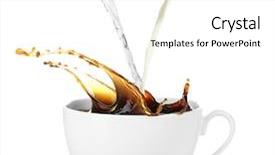  Presentation with coffee beans on a white - Slide deck enhanced with cup of coffee with splash background and a white colored foreground