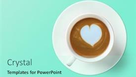  Presentation with aqua - Colorful PPT theme enhanced with cup-of-coffee backdrop and a arctic colored foreground