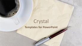 Presentation with table napkin - Presentation design enhanced with cup-of-coffee background and a lemonade colored foreground