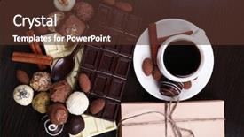  Presentation with coffee chocolate - Audience pleasing slides consisting of cup of coffee backdrop and a  colored foreground
