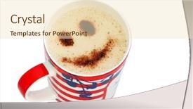  Presentation with coffee chocolate - Audience pleasing slide set consisting of frothy cappuccino red - cup of coffee backdrop and a lemonade colored foreground