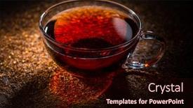  Presentation with tea cup - Theme consisting of cup-of-delicious-rooibos-tea background and a wine colored foreground