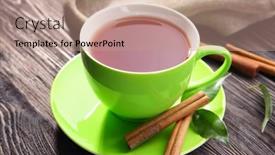  Presentation with tea cup - Slide set featuring cup-of-delicious-tea background and a  colored foreground