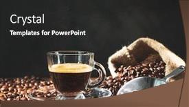  Presentation with coffee beans - Beautiful PPT layouts featuring steam on dark wooden background backdrop and a dark gray colored foreground