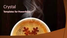  Presentation with coffee - Colorful presentation enhanced with milk icon - cup of fresh coffee backdrop and a wine colored foreground