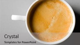  Presentation with coffee cup diary - Colorful slides enhanced with cup of fresh espresso coffee backdrop and a light gray colored foreground