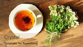  Presentation with herbal - Slides featuring cup-of-fresh-herbal-tea background and a yellow colored foreground
