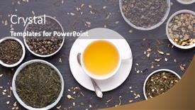  Presentation with green tea and milk - Theme consisting of cup-of-green-tea background and a gray colored foreground