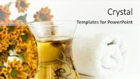  Presentation with green tea - Slides featuring spa food - cup of green tea background and a white colored foreground
