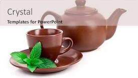  Presentation with green tea - Cool new presentation with cup-of-green-tea backdrop and a soft green colored foreground