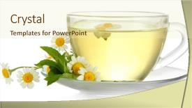  Presentation with herbal - Slide set enhanced with cup of herbal tea background and a soft green colored foreground