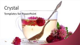 Presentation with clover - Cool new presentation with cup of herbal tea backdrop and a white colored foreground