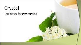  Presentation with tea cup - Amazing slides having cup of herbal tea and fresh flowers on isolated white background backdrop and a white colored foreground