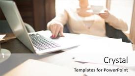  Presentation with crop - Audience pleasing PPT theme consisting of cup of hot beverage backdrop and a white colored foreground