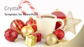  Presentation with cacao - PPT theme consisting of cup-of-hot-cacao background and a sky blue colored foreground