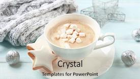  Presentation with cacao - Colorful slide deck enhanced with hot cacao with marshmallow backdrop and a soft green colored foreground