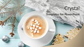  Presentation with cacao - Theme enhanced with hot cacao with marshmallow background and a light gray colored foreground