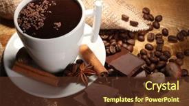  Presentation with cinnamon - Colorful slides enhanced with cup of hot chocolate cinnamon backdrop and a tawny brown colored foreground
