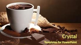  Presentation with hot chocolate - Theme enhanced with cup of hot chocolate cinnamon background and a tawny brown colored foreground