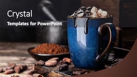  Presentation with hot chocolate - Slide set with cup of hot chocolate background and a dark gray colored foreground