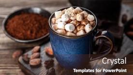  Presentation with hot chocolate - Audience pleasing slide set consisting of cup of hot chocolate backdrop and a tawny brown colored foreground