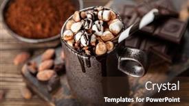  Presentation with hot chocolate - Presentation design featuring cup of hot chocolate background and a tawny brown colored foreground
