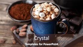  Presentation with hot chocolate - Presentation design with cup of hot chocolate background and a tawny brown colored foreground