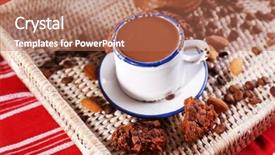  Presentation with hot chocolate - Slides enhanced with bed coffee beans - cup of hot chocolate background and a coral colored foreground