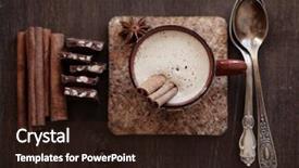  Presentation with hot chocolate - Theme with organogram with a world background and a sky blue colored foreground.