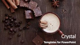  Presentation with coffee cup - PPT theme having cup of hot coffee background and a wine colored foreground