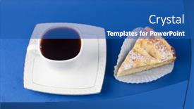  Presentation with pastries - Slide set consisting of cup-of-hot-coffee background and a ocean colored foreground