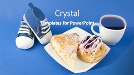  Presentation with pastries - Slide deck with cup-of-hot-coffee background and a teal colored foreground