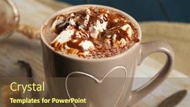  Presentation with cocoa - Cool new slides with liquid chocolate chocolate fabric - cup of hot coffee backdrop and a tawny brown colored foreground