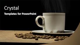  Presentation with coffee cup - Presentation theme consisting of cup-of-hot-coffee background and a black colored foreground