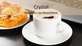  Presentation with pen laptop coffee cup clips - Beautiful presentation featuring cup of hot evaporating coffee backdrop and a lemonade colored foreground