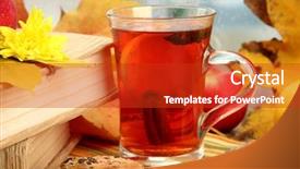  Presentation with tea leaves - Colorful slides enhanced with cup-of-hot-tea backdrop and a crimson colored foreground