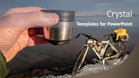  Presentation with biking - Beautiful PPT theme featuring cup-of-hot-tea backdrop and a gray colored foreground