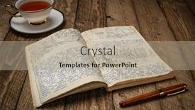  Presentation with travel journal - Audience pleasing theme consisting of cup-of-hot-tea backdrop and a mint green colored foreground