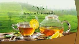  Presentation with tea plant - Cool new presentation with cup of hot tea backdrop and a mint green colored foreground