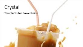  Presentation with cold coffee - PPT theme consisting of cup of ice coffee background and a white colored foreground