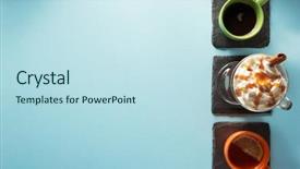  Presentation with cacao - Amazing presentation theme having cup of ice cream coffee backdrop and a sky blue colored foreground