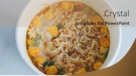  Presentation with instant noodle - Presentation theme having cup-of-instant-noodle background and a yellow colored foreground