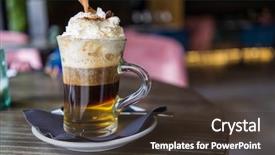  Presentation with coffee cup - Presentation theme featuring up of cup of irish background and a light gray colored foreground