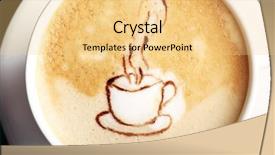  Presentation with matcha latte latte art - PPT theme having cup of latte art coffee background and a  colored foreground