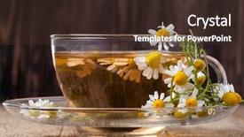  Presentation with tea cup - Amazing presentation theme having cup of medicinal chamomile tea backdrop and a wine colored foreground