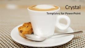  Presentation with milk - Cool new PPT theme with cup of morning coffee backdrop and a soft green colored foreground