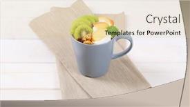  Presentation with fruit yogurt - Amazing PPT theme having yogurt and fresh fruit backdrop and a lemonade colored foreground